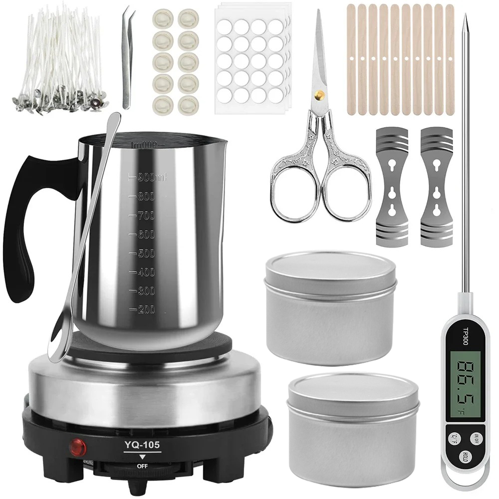 Candle Making Kit For Beginners - Candle Pouring Pot with Electric Hot