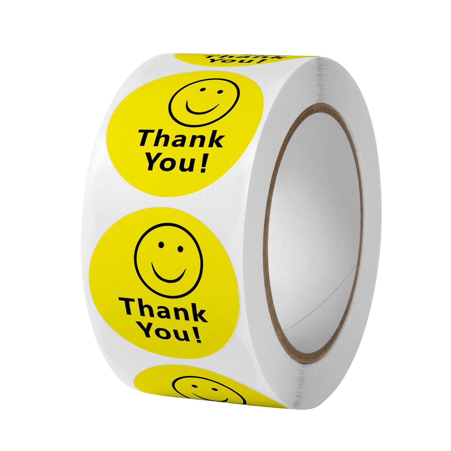 Label Sticker Round - Smile Thank You Stickers,Yellow Smiley Face