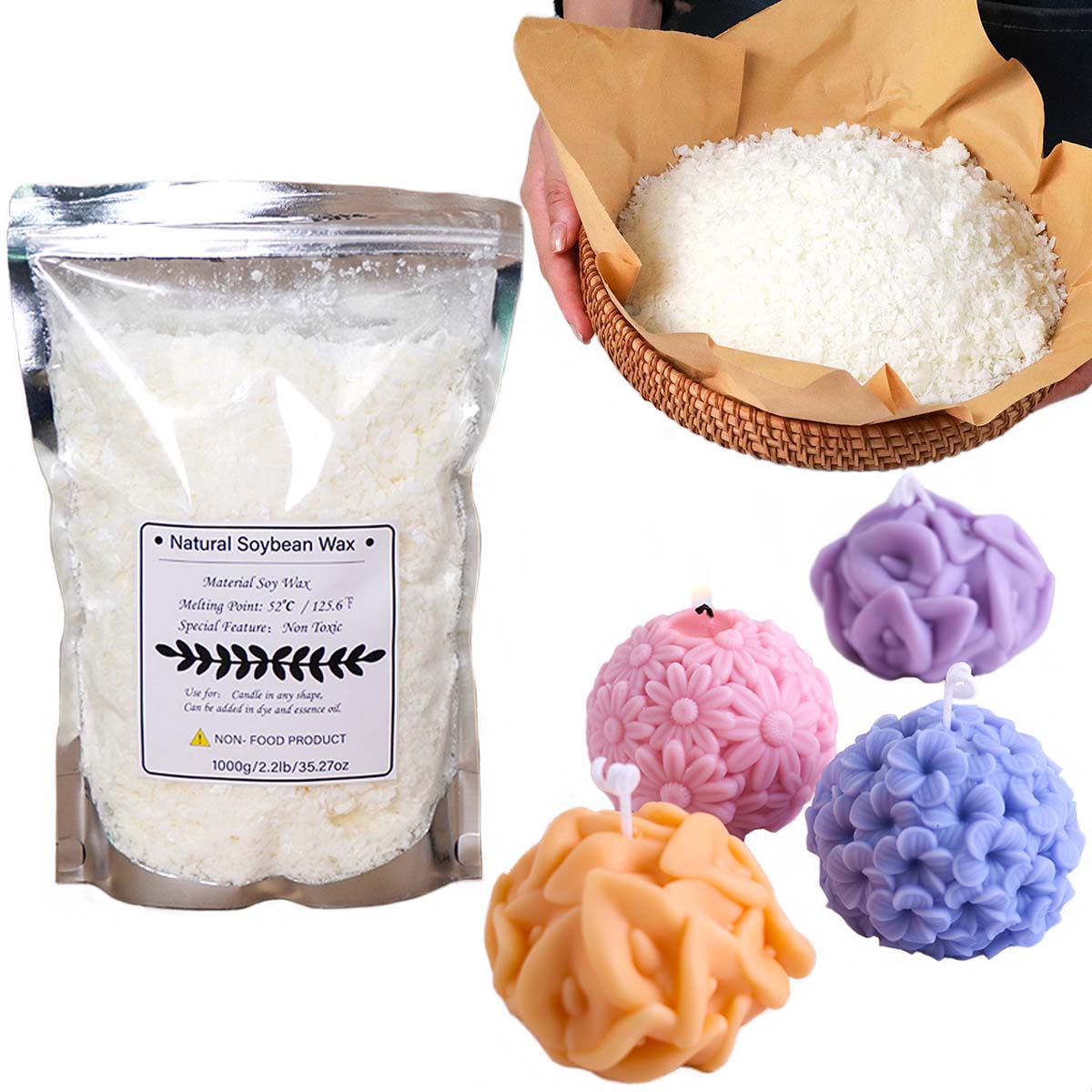 100/250/500/1000g Natural Soy  - Candle Making Kits review and price